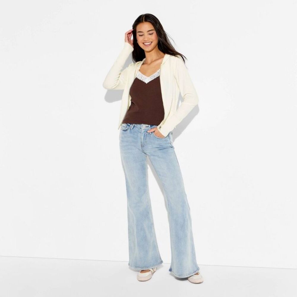 Women's Zip-Up Cardigan Sweater - Wild Fable Off-White XS